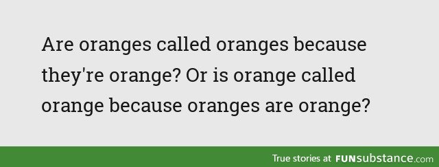 Oranges or orange?