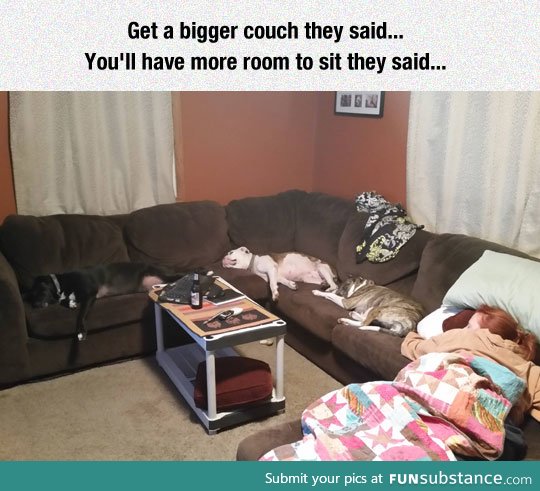 After getting a bigger couch