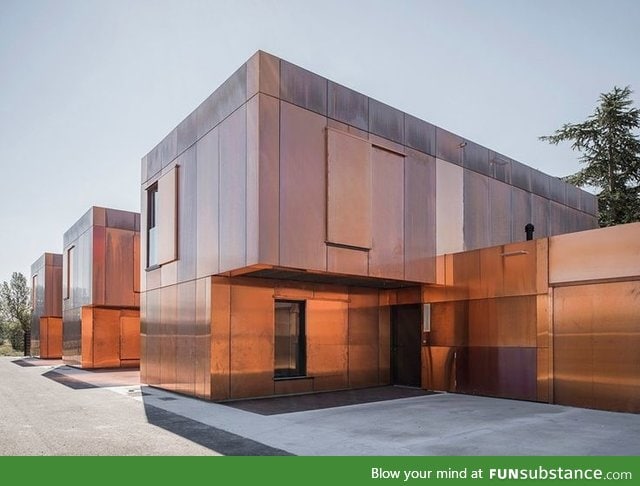 French middle school made with copper panels
