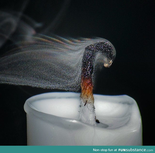 Candle smoke rainbow