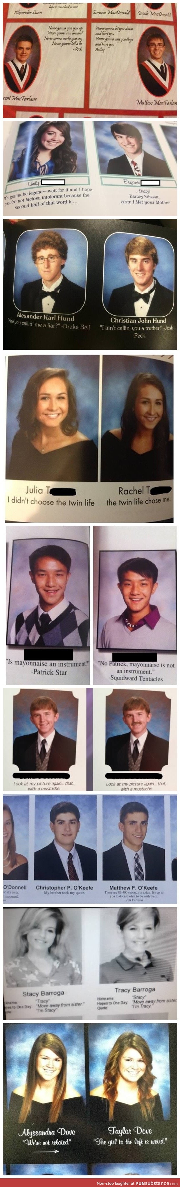 Twin Yearbook Quotes.