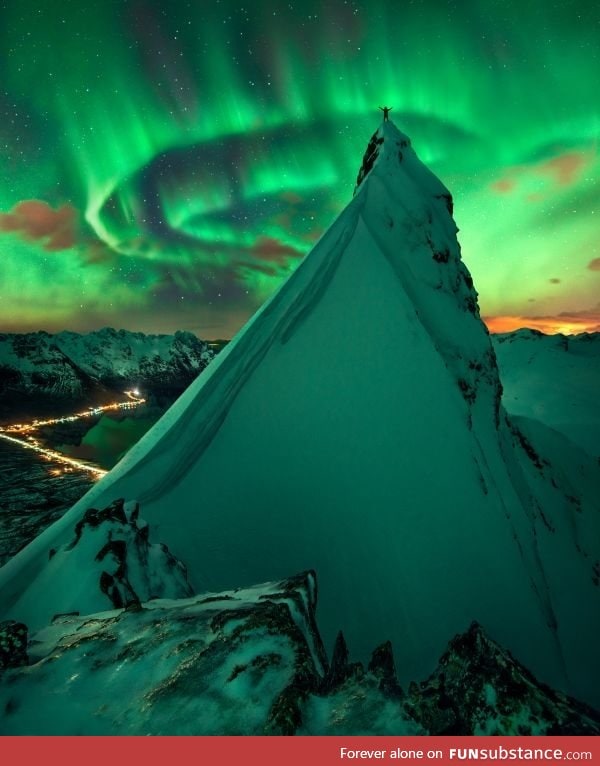 Under the Aurora Borealis in Svolvær, Norway - by Max Rive