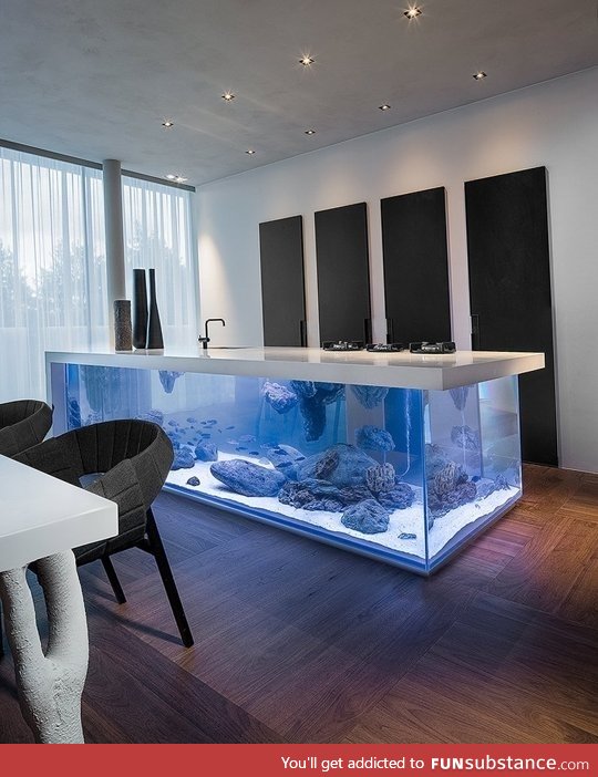 This kitchen island is a tiny ocean