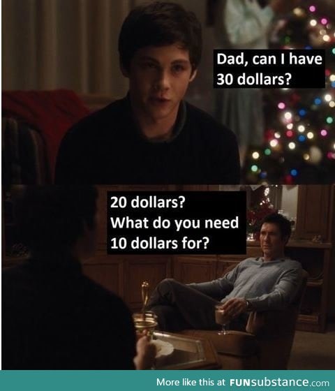 Asking parents for money