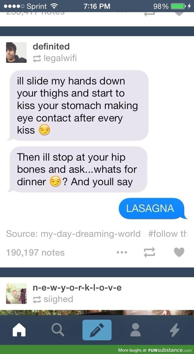 Well lasagna is important too