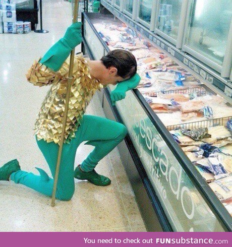 When Aquaman goes grocery shopping...