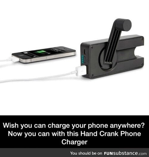 Hand crank phone charger