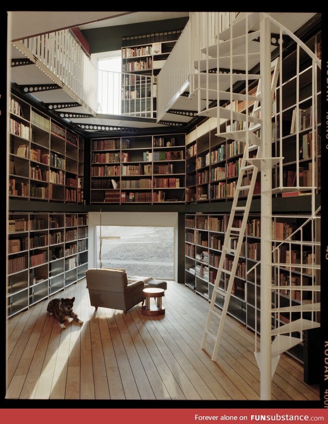 Private library in a house in Zurich