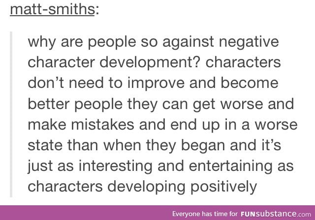 Negative character development