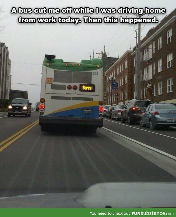 Apologetic bus