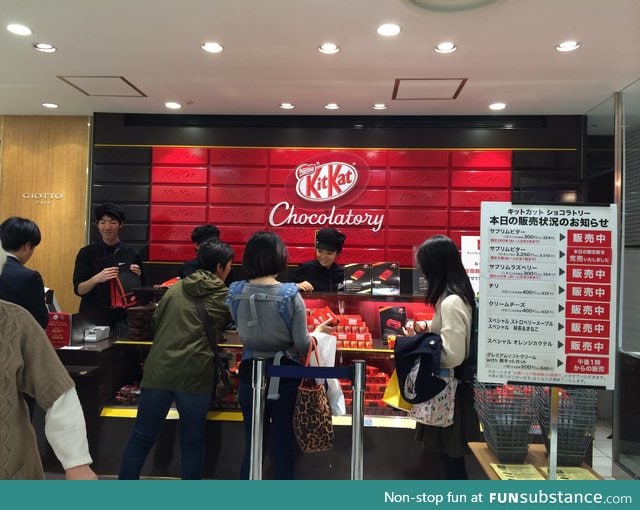 In Japan they have gourmet Kit Kat shops