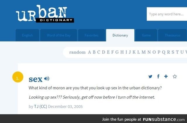 Urban dictionary wins