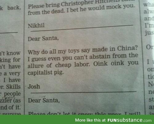 Note to Santa