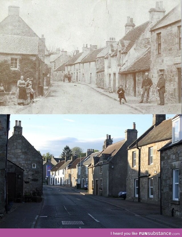 My street in the year 1900 vs. My street today