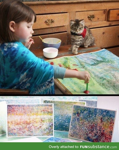 5 yr old girl with autism creates paintings that belong in a gallery