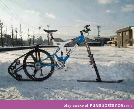 Bicycle snowmobil!