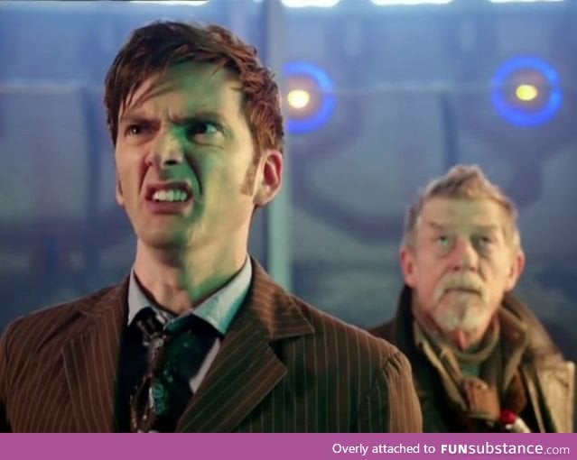 The face I make when someone says  David Tennant is the "Second Doctor"