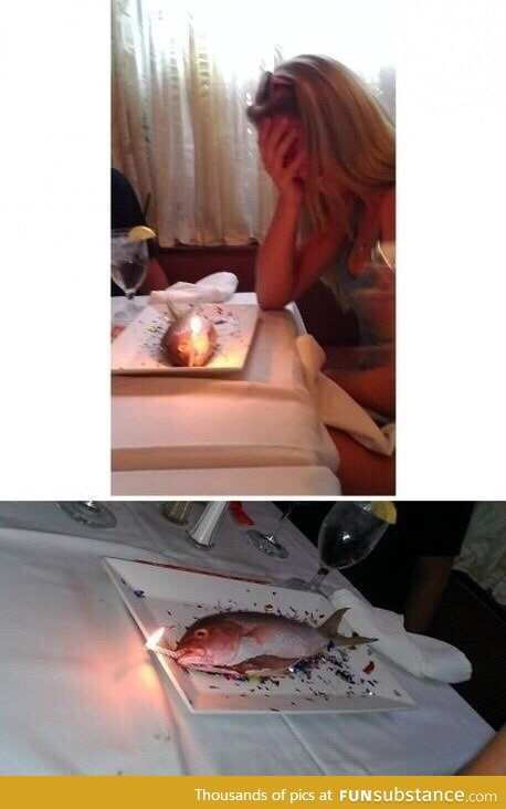 Seafood restaurant birthday cake