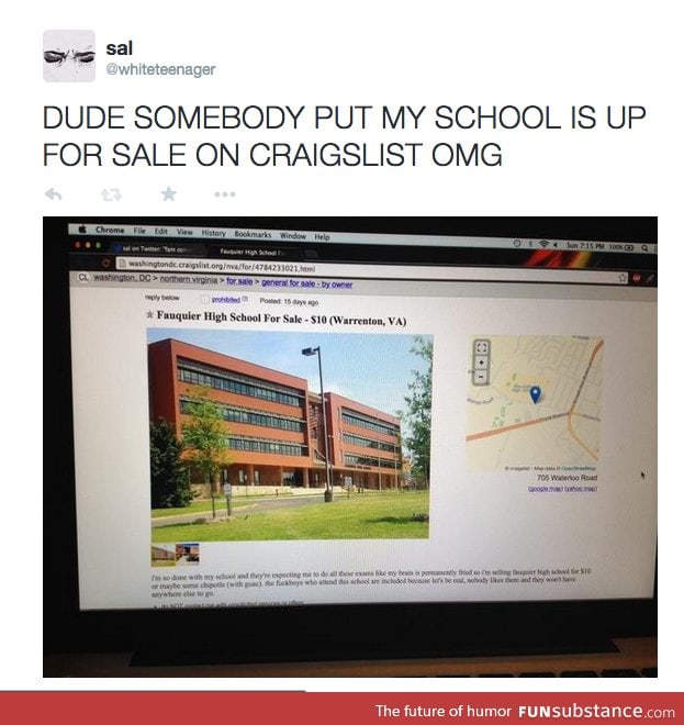 Someone posted my school on craigslist.