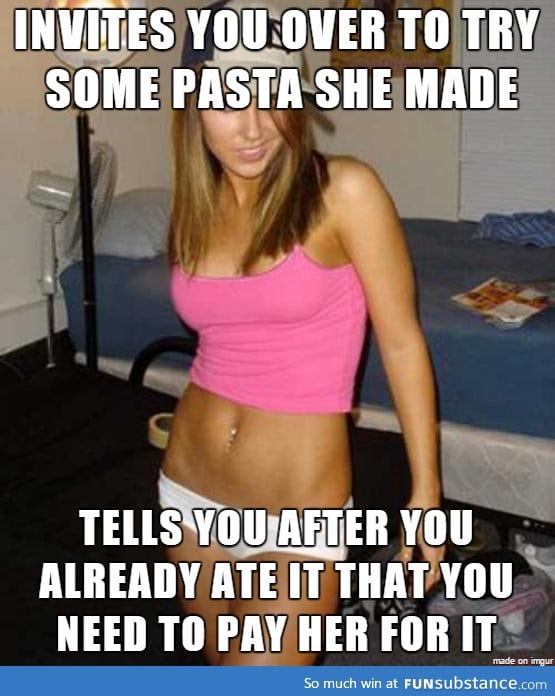 This happened to a friend of mine, and of all things to be that way about why pasta?