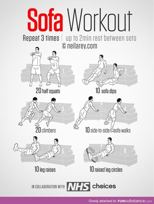 Easy workouts on the sofa
