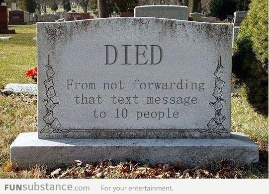 Death from not forwarding a message