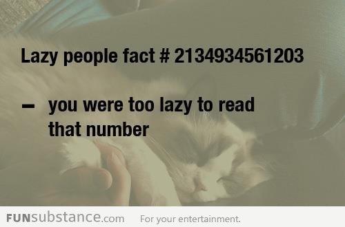 Lazy people fact