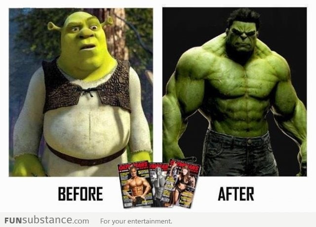 Shrek before and after