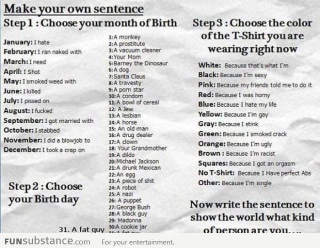 Make Your Own Sentence