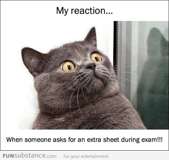 Every time during an exam...