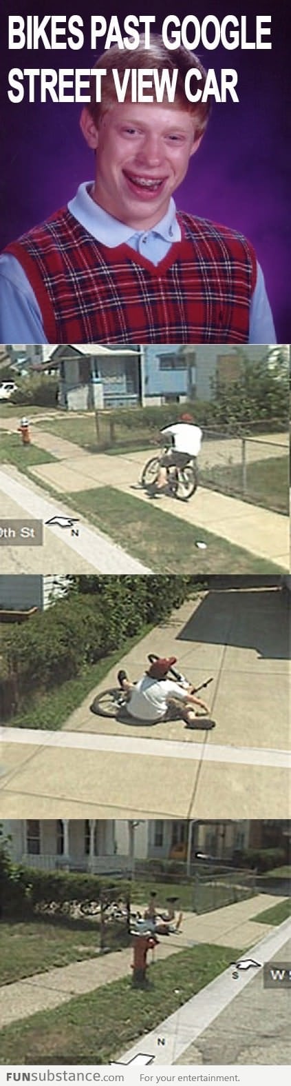 Brian bikes past Google street view
