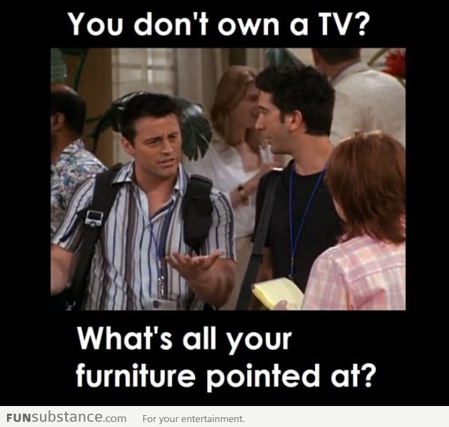 When I tell people I don't have a TV in my living room