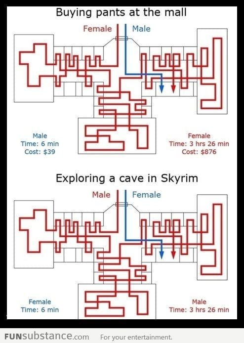 Men vs Women in Skyrim and Shopping
