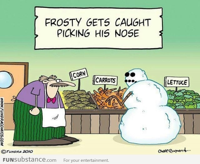 Frosty gets caught picking his nose