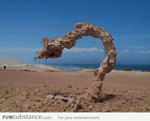 Sand struck by lightning