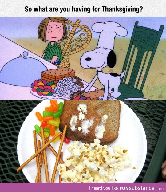 Snoopy's Thanksgiving Dinner, Nailed It