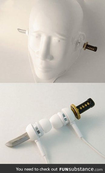 Samurai sword earphones