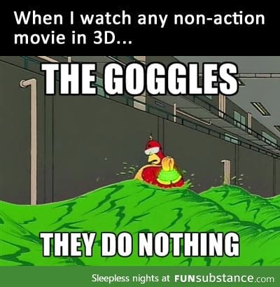 Watching a non-action 3D movie