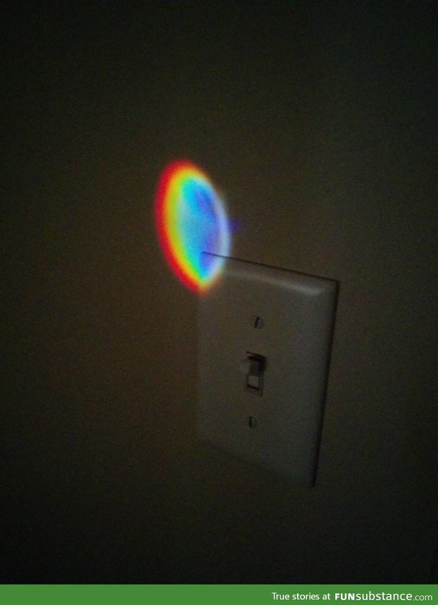 The peephole of my apartment door operates as a prism