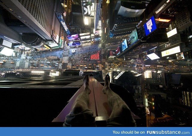 Looking down on Times Square