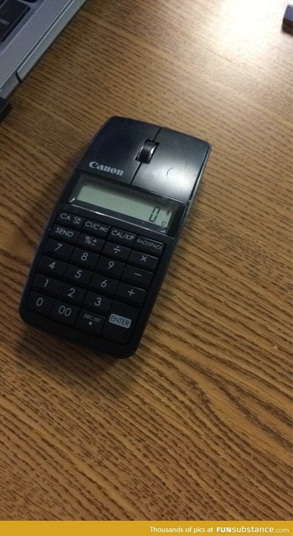 This calculator doubles as a computer mouse
