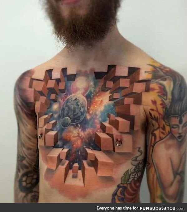 Awesome 3D tattoo by Jesse Rix
