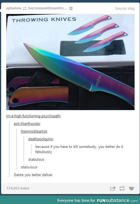 All I want for Christmas is....shiny throwing knives?