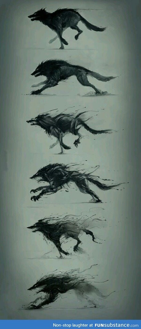 A wolf becoming more sinister