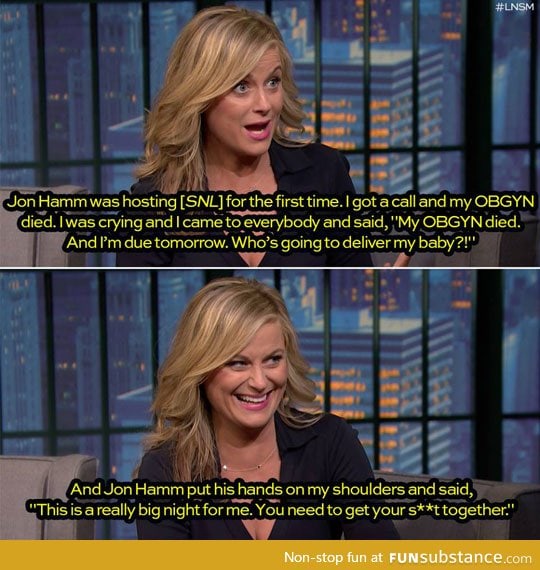 Jon Hamm's Response To Amy Poehler's Pregnancy Crisis