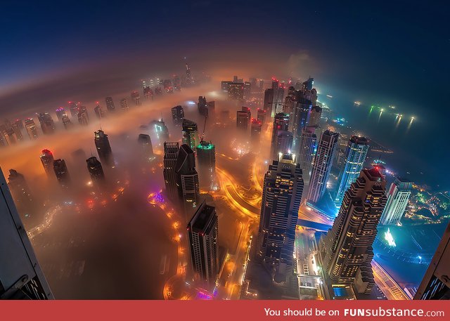 Dubai above the clouds