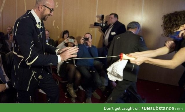 The Belgian prime minister got attacked with mayo and fries