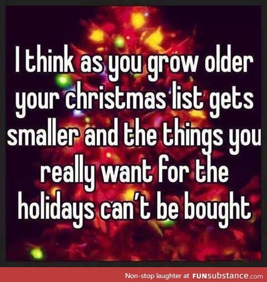 Christmas changes as you grow older