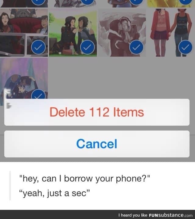 When you friends wants to see your phone but you are in a fandom
