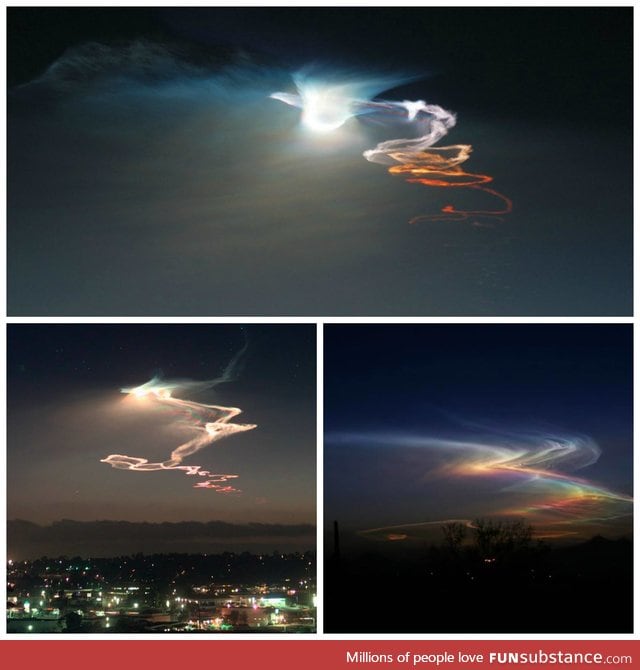 Rocket launches at sunset or sunrise produce a light show known as twilight phenomena